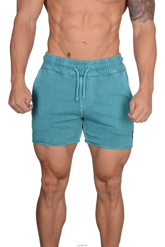 YoungLA gym - 102 pantalones cortos de rizo francés de culturismo lavado verde azulado ropa hombres YoungLA N8PZ658