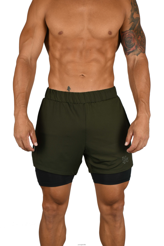YoungLA ropa - 105 pantalones cortos de compresión 2.0 oliva/negro ropa hombres YoungLA N8PZ567