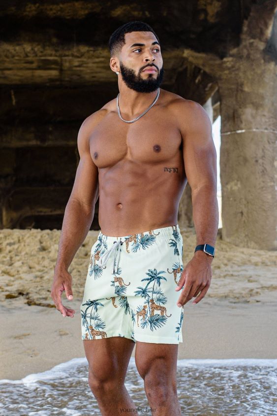 YoungLA attack on titan - 128 shorts de baño abstractos \'22 guepardo tropical ropa hombres YoungLA N8PZ711