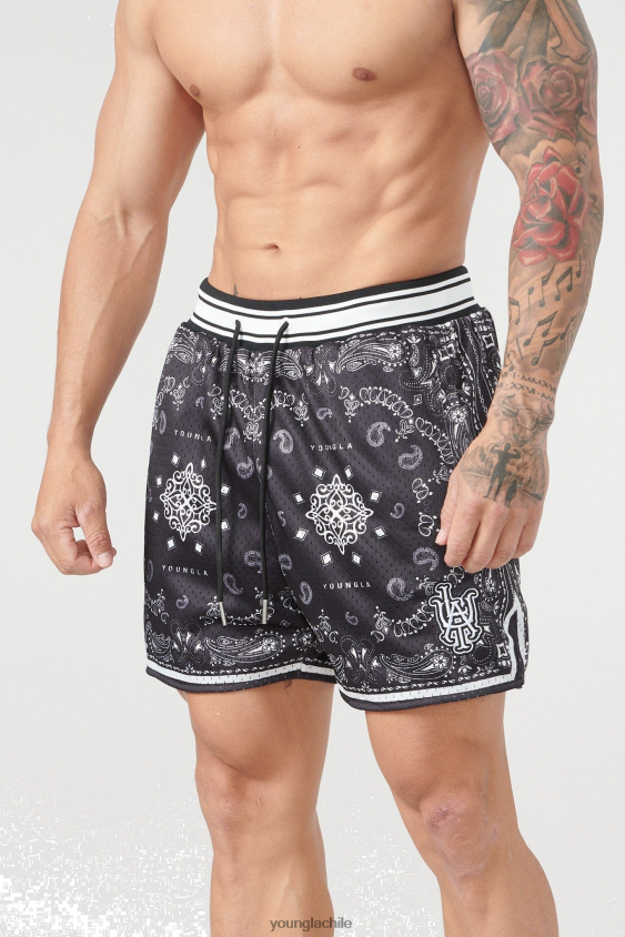 YoungLA gym - 132 pantalones cortos de bandana infames negro ropa hombres YoungLA N8PZ483