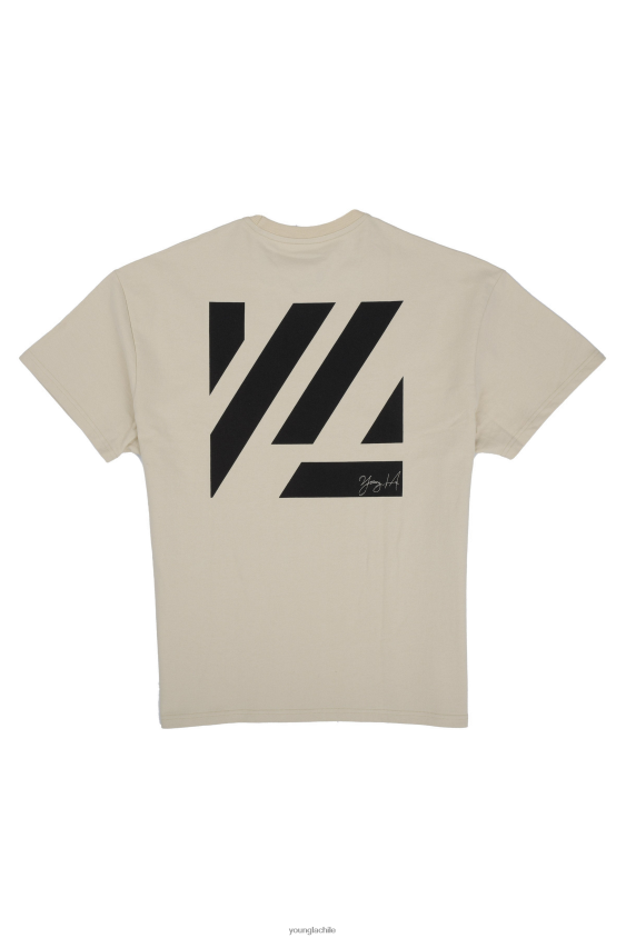 YoungLA poleras - 413 camisas bloque de gran tamaño blanquecino ropa hombres YoungLA N8PZ259