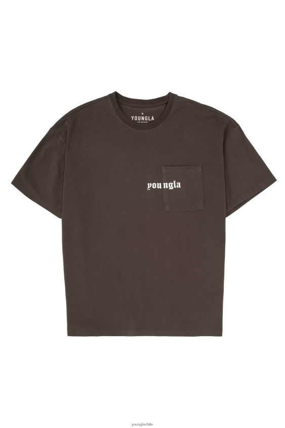 YoungLA gym - 416 camisetas con bolsillo eterno lavado marrón ropa hombres YoungLA N8PZ183