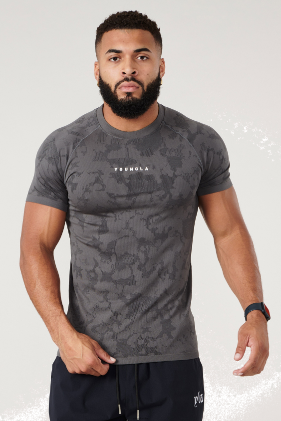 YoungLA ropa - 437 tees de compresión digitales gris oscuro ropa hombres YoungLA N8PZ173