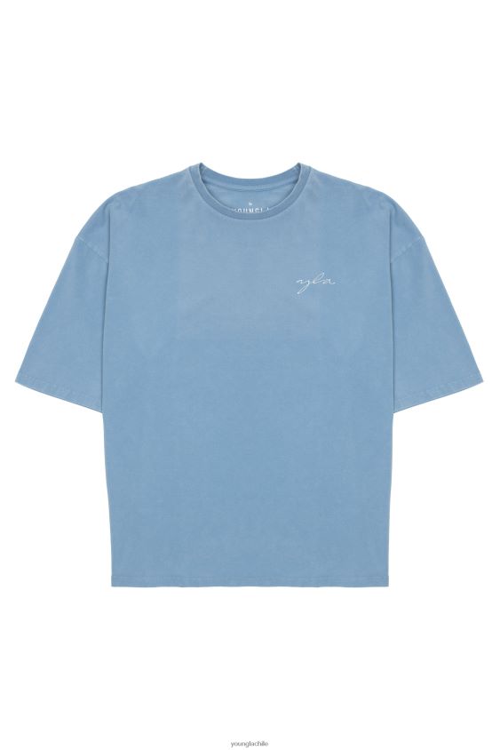 464 camisetas de gran tamaño Skyline lavado verde azulado ropa hombres YoungLA N8PZ280 - YoungLA Chile
