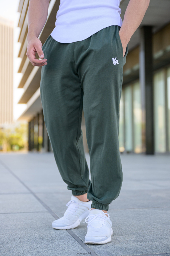 Joggers con tapa de bomba 231 bosque verde ropa hombres YoungLA N8PZ883 - YoungLA compression shirt