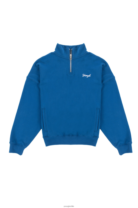 Cremallera de un cuarto de tamaño extragrande de 558 g azul real ropa hombres YoungLA N8PZ836 - YoungLA ropa