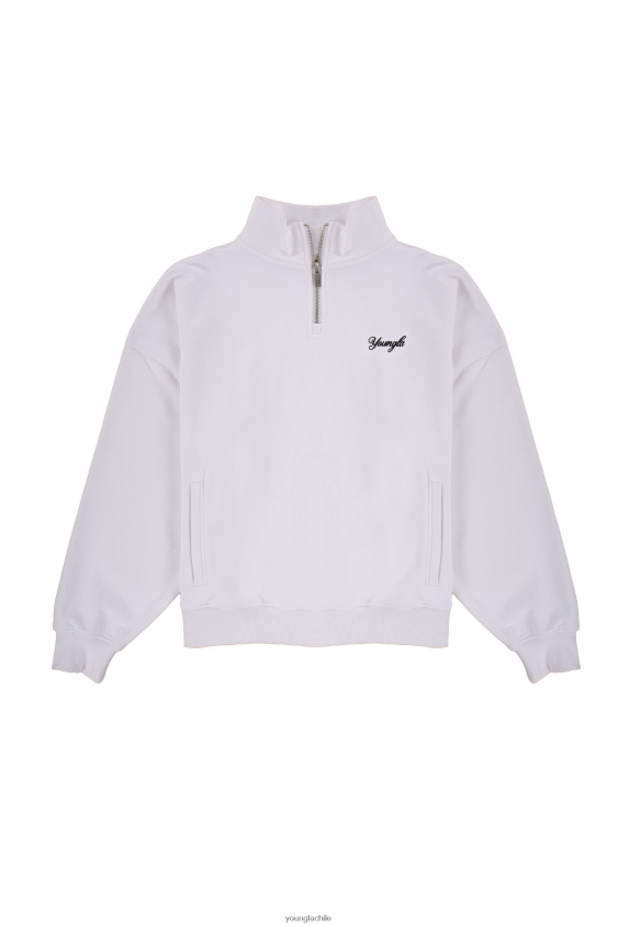 Cremallera de un cuarto de tamaño extragrande de 558 g cuero gris ropa hombres YoungLA N8PZ835 - YoungLA Chile