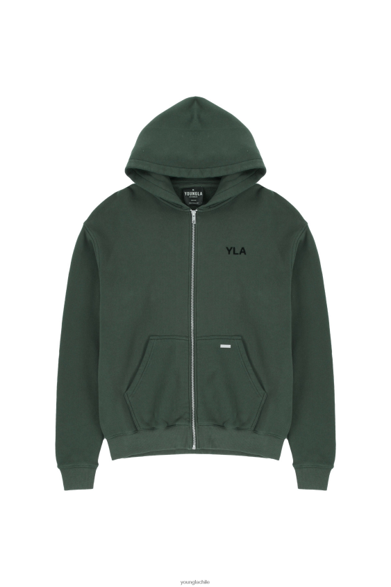 sudadera con capucha 515 monarca lavado verde bosque ropa hombres YoungLA N8PZ791 - ropa YoungLA Chile