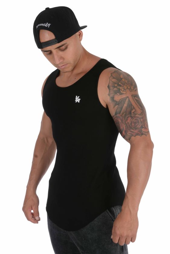 YoungLA compression shirt - Tanque acanalado con fondo de cuchara 314 gris plata ropa hombres YoungLA N8PZ112