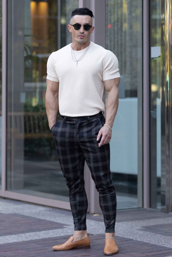 YoungLA poleras - 615 nuevos pantalones de vestir marrón oscuro ropa hombres YoungLA N8PZ749