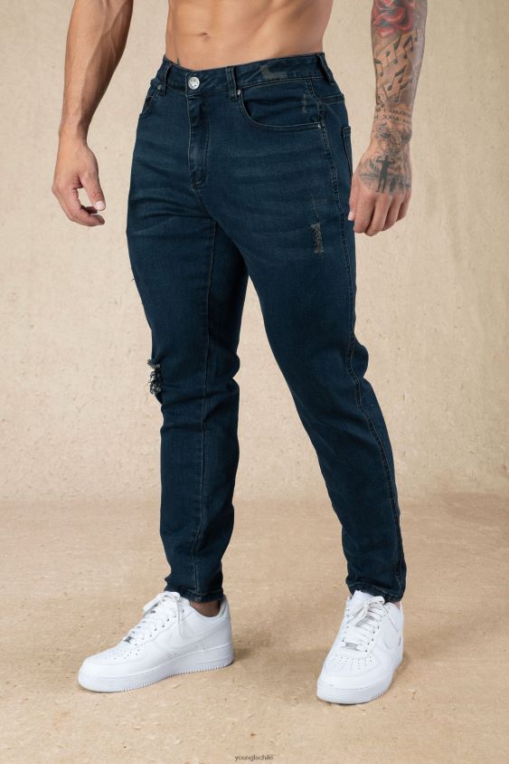 Vaqueros 607 de corte slim lavado azul ropa hombres YoungLA N8PZ747 - YoungLA pantalones