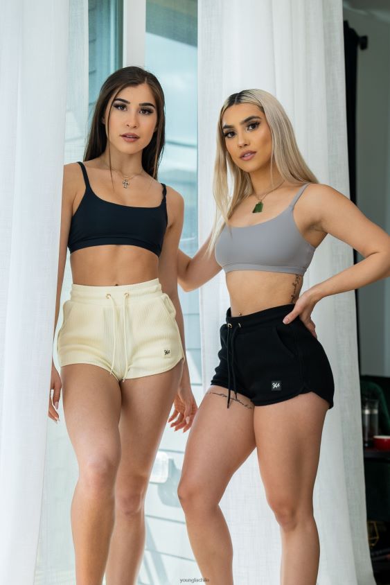 YoungLA Chile - pantalones cortos color melocotón w113 Marfil ropa mujer YoungLA N8PZ1101