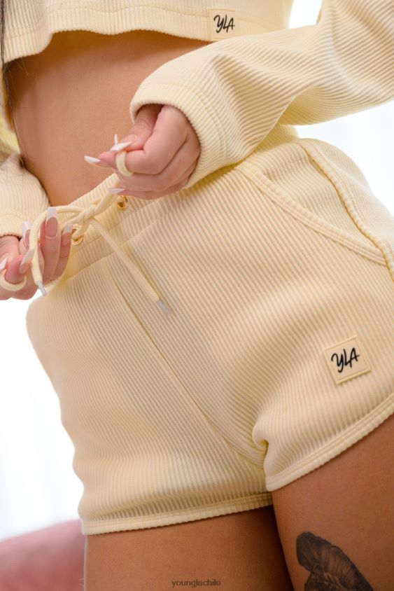 YoungLA Chile - pantalones cortos color melocotón w113 Marfil ropa mujer YoungLA N8PZ1101