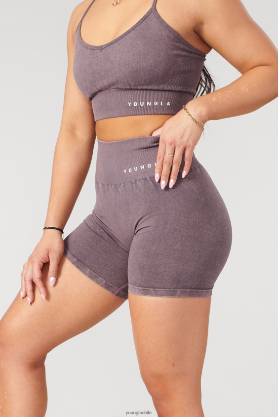 YoungLA gym - shorts ciclistas scrunch de carbono w111 trufa de ciruela ropa mujer YoungLA N8PZ1112