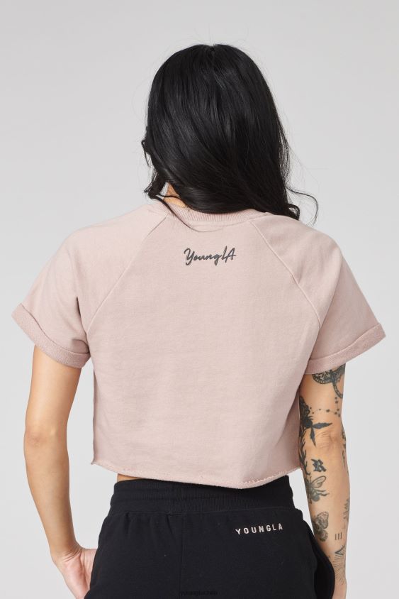 camiseta corta raglán w411 negro ropa mujer YoungLA N8PZ1054 - YoungLA ropa