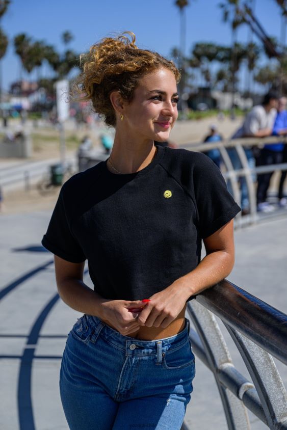 camiseta corta raglán w411 verde azulado ropa mujer YoungLA N8PZ1055 - YoungLA gym