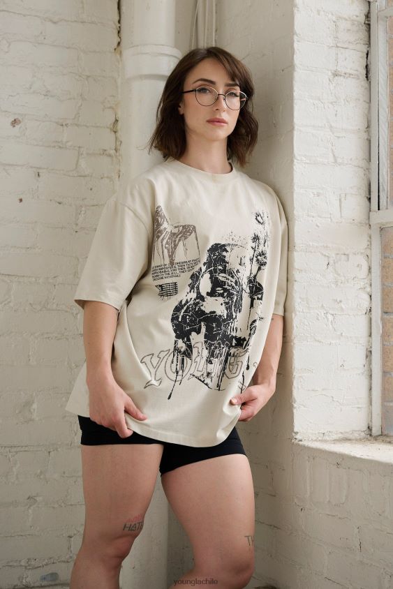 YoungLA attack on titan - camisetas extragrandes fantasma w427 lavado de naranja ropa mujer YoungLA N8PZ1030