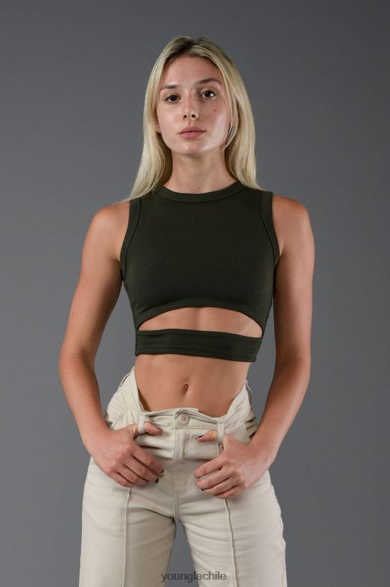 playeras sin mangas w302 oliva oscuro ropa mujer YoungLA N8PZ1043 - ropa YoungLA Chile