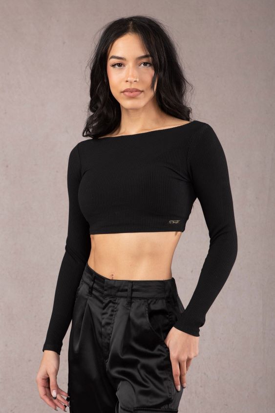 top corto gracia w419 negro ropa mujer YoungLA N8PZ1046 - YoungLA gym