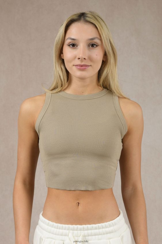 w314 - camiseta sin mangas flexrib niebla azul ropa mujer YoungLA N8PZ1063 - YoungLA ropa