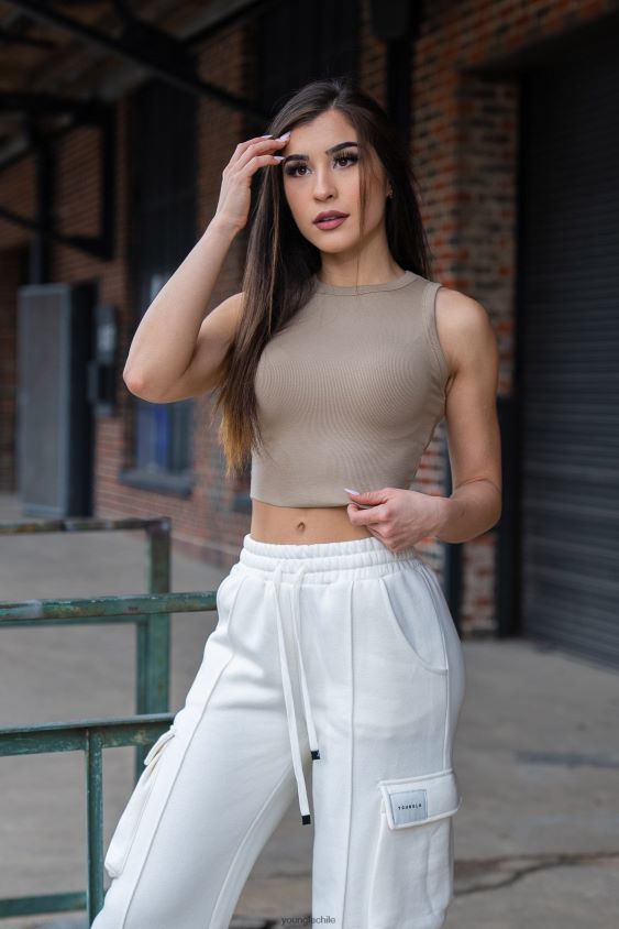 YoungLA joggers - w314 - camiseta sin mangas flexrib odisea gris ropa mujer YoungLA N8PZ1060