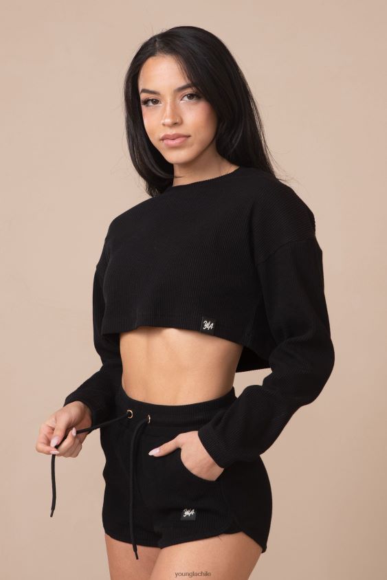 YoungLA Chile - w413 manga larga recortada melocotón Marfil ropa mujer YoungLA N8PZ1071