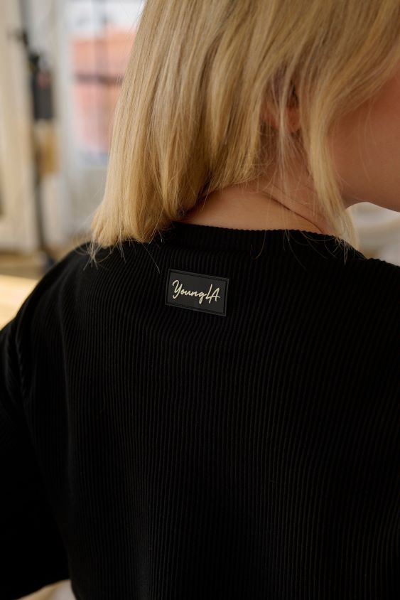 YoungLA Chile - w413 manga larga recortada melocotón Marfil ropa mujer YoungLA N8PZ1071