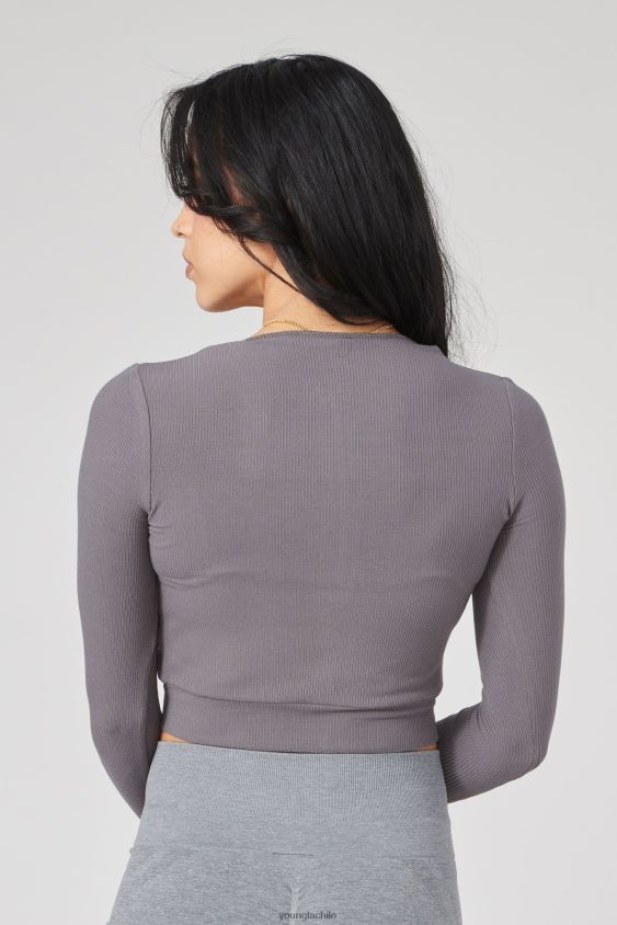 YoungLA compression shirt - w418 manga larga con doble cremallera abedul ropa mujer YoungLA N8PZ1038