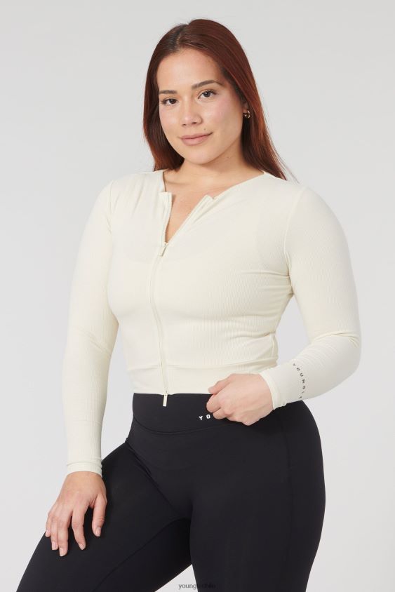 YoungLA gym - w418 manga larga con doble cremallera marrón ropa mujer YoungLA N8PZ1037