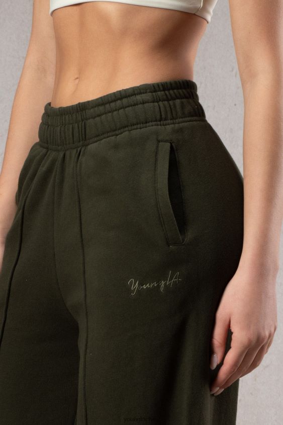YoungLA gym - pantalones de lana de pierna ancha w201 oliva oscuro ropa mujer YoungLA N8PZ1143