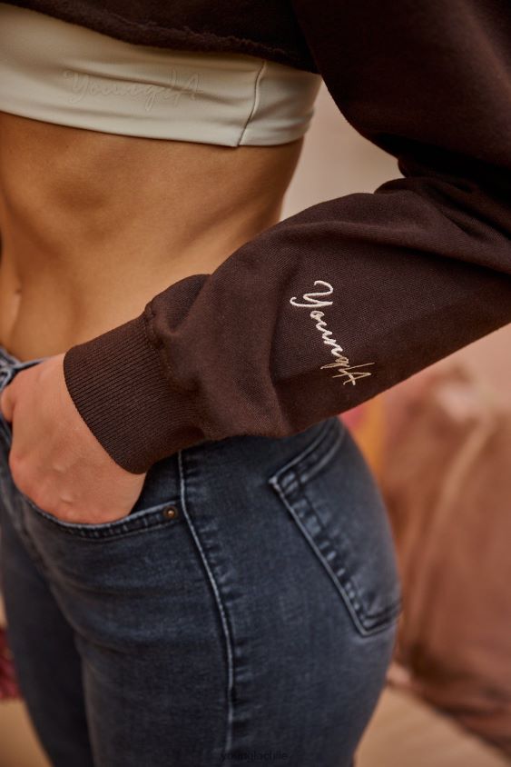 ropa YoungLA Chile - suéter súper corto w501 marrón ropa mujer YoungLA N8PZ1198