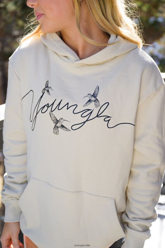sudadera con capucha extragrande de colibrí w509 hueso ropa mujer YoungLA N8PZ1184 - YoungLA compression shirt