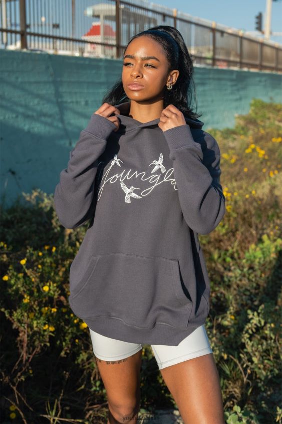 YoungLA joggers - sudadera con capucha extragrande de colibrí w509 oliva oscuro ropa mujer YoungLA N8PZ1188