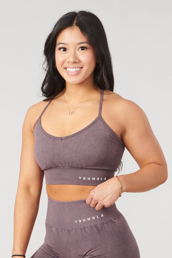 sujetador deportivo con espalda cruzada de carbono w311 lavado gris ropa mujer YoungLA N8PZ1005 - YoungLA pantalones