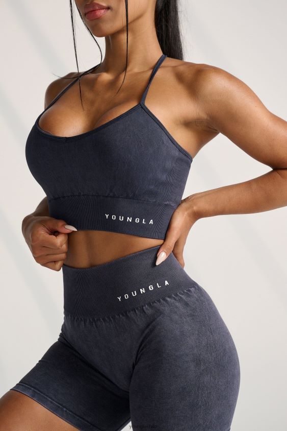 sujetador deportivo con espalda cruzada de carbono w311 lavado gris ropa mujer YoungLA N8PZ1005 - YoungLA pantalones