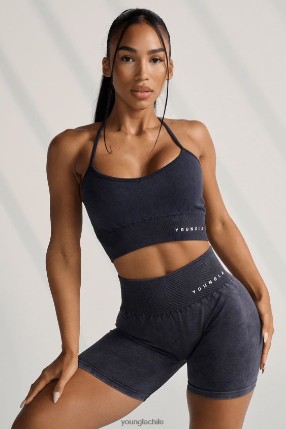 YoungLA compression shirt - sujetador deportivo con espalda cruzada de carbono w311 lavado negro ropa mujer YoungLA N8PZ1004