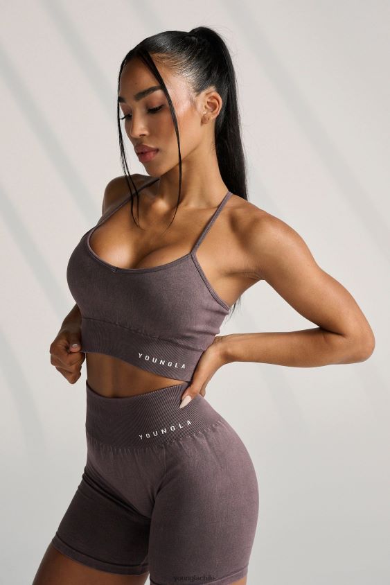 YoungLA compression shirt - sujetador deportivo con espalda cruzada de carbono w311 lavado negro ropa mujer YoungLA N8PZ1004